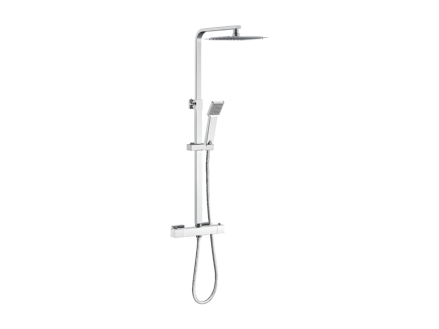 Duschsystem mit Thermostat Duscharmatur Regendusche Duschset Dusche Handbrause Duschsäule verchromter Edelstahl 73- 115 cm