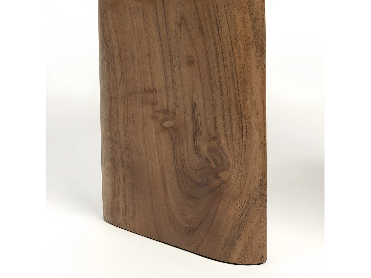 Tanda - Table d'appoint organique en marbre et bois 37x56cm - Bois foncé et blanc