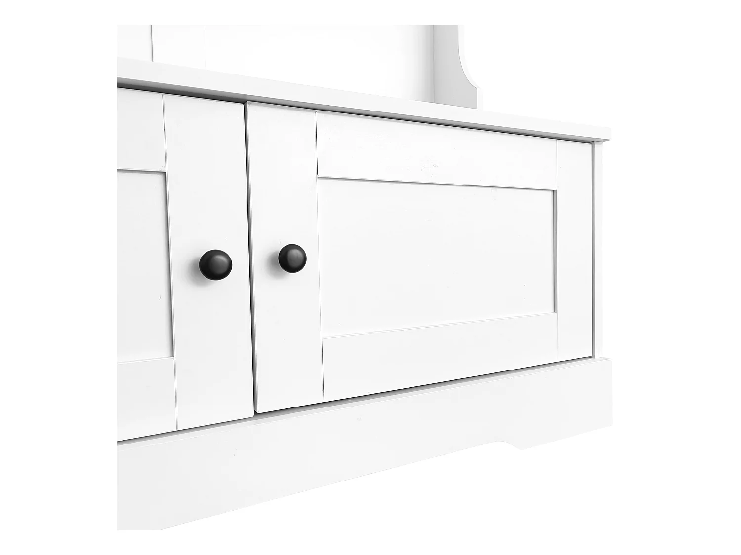 Vestiaire / Meuble d'entrée avec 2 portes et porte-manteau - 101.5 x 47 x 183 cm - Panneaux de particules - Blanc