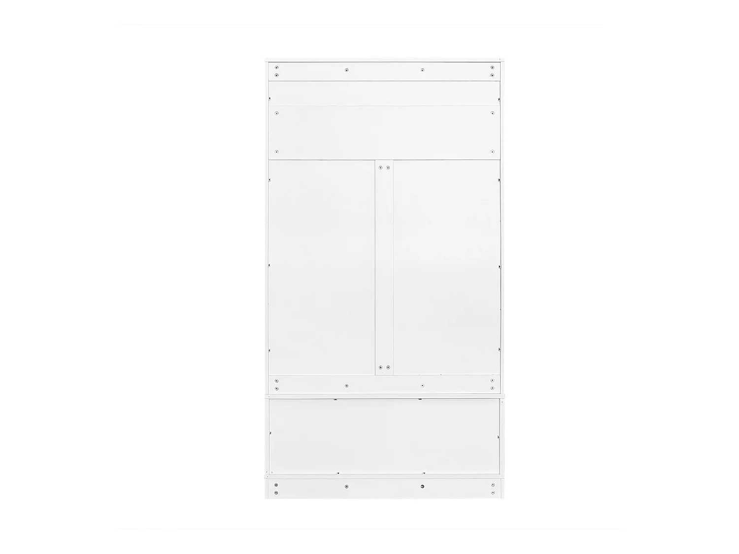 Vestiaire / Meuble d'entrée avec 2 portes et porte-manteau - 101.5 x 47 x 183 cm - Panneaux de particules - Blanc