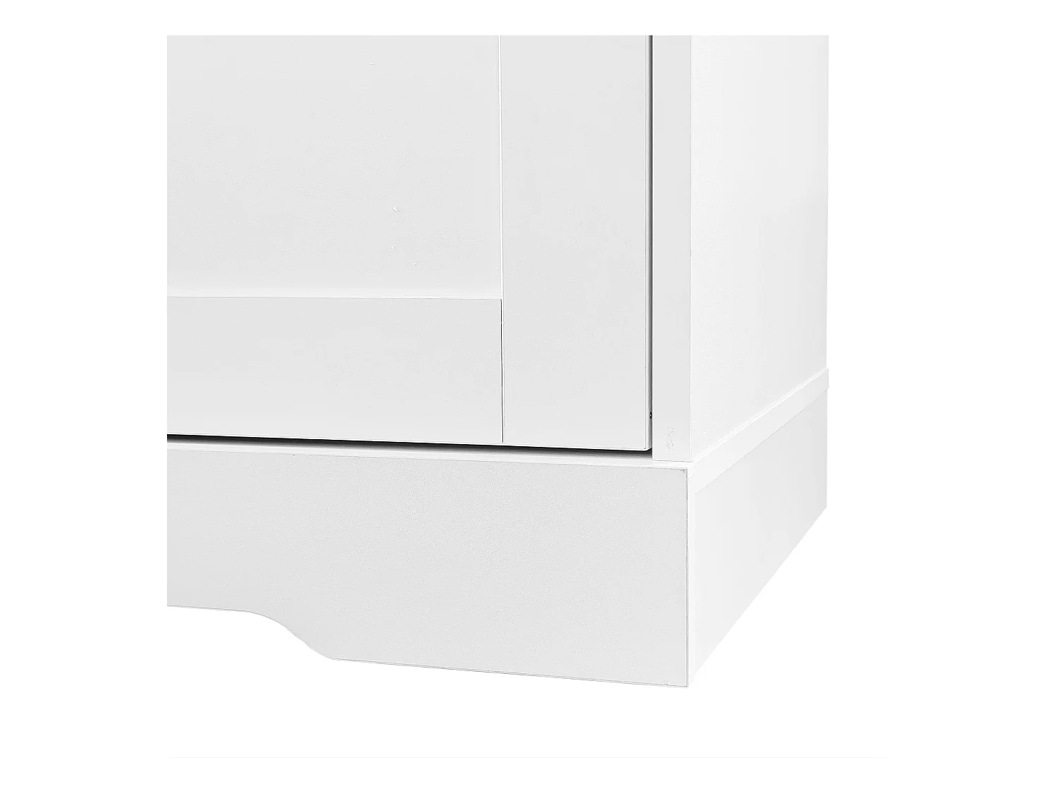 Vestiaire / Meuble d'entrée avec 2 portes et porte-manteau - 101.5 x 47 x 183 cm - Panneaux de particules - Blanc