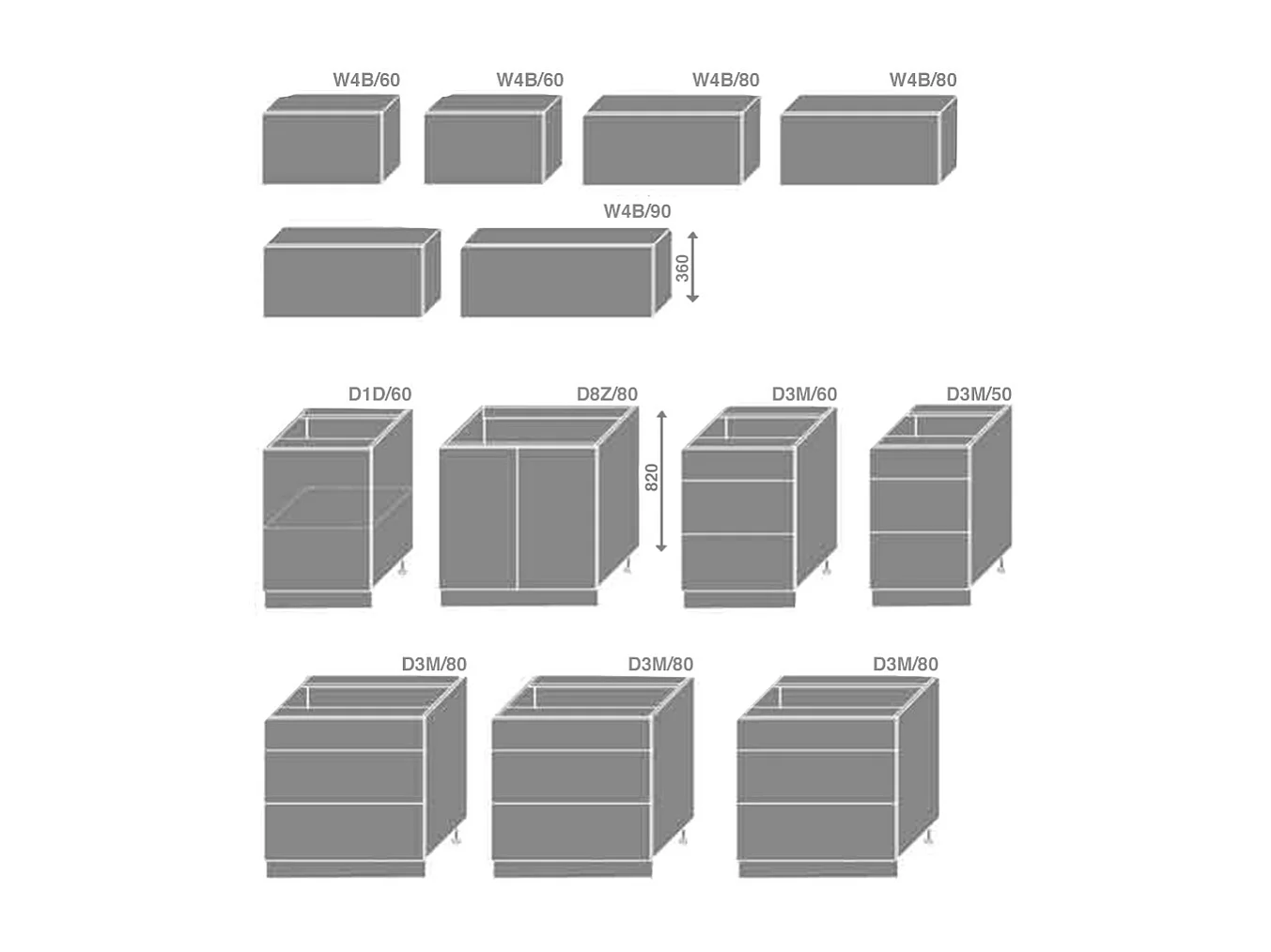 KÜCHENLEERBLOCK Brerra Cdb verkehrsweiß lackiert / weiß matt 13-teilig