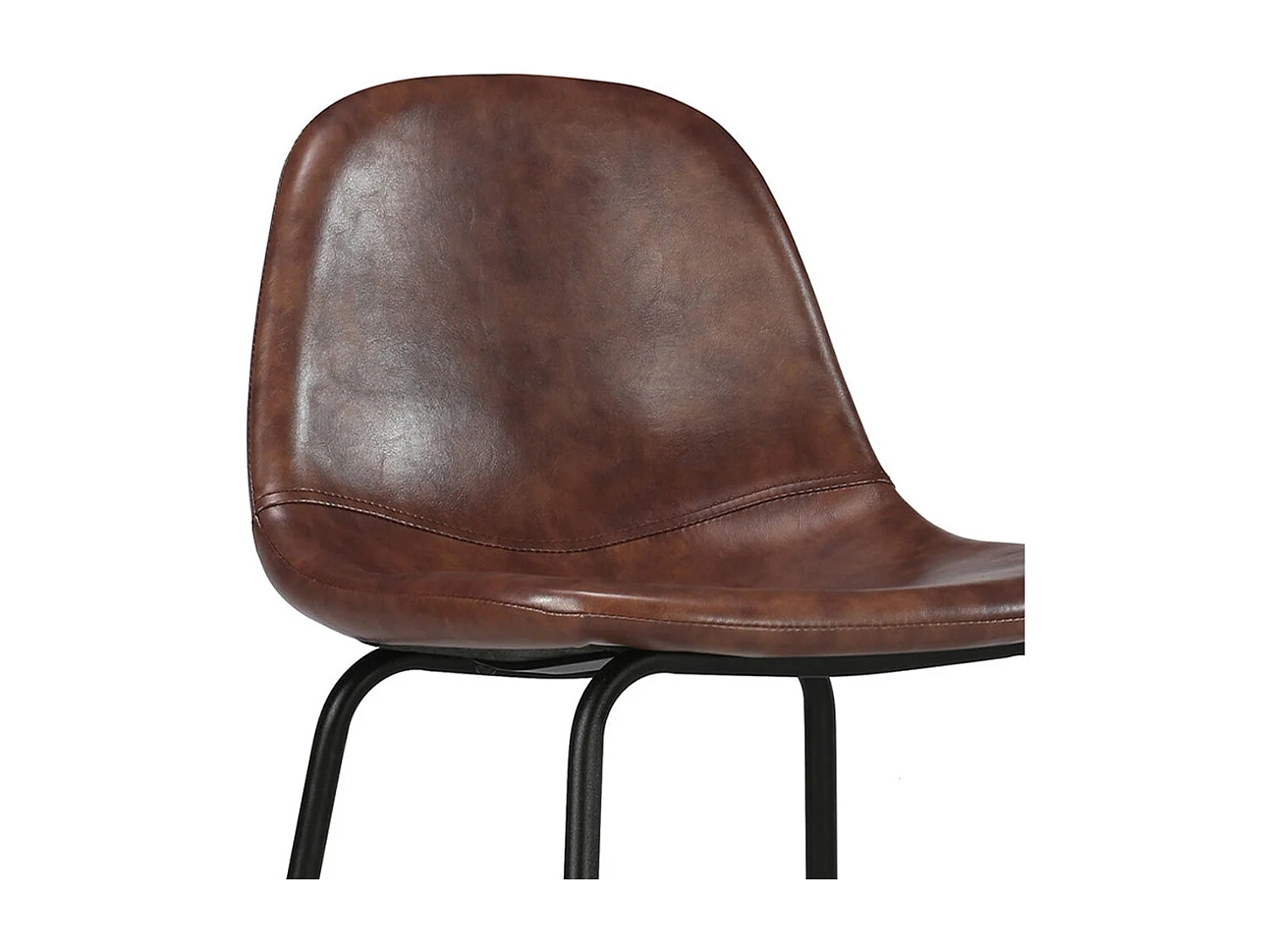 Chaise pour îlot central 65 cm en cuir synthétique marron - Henrik