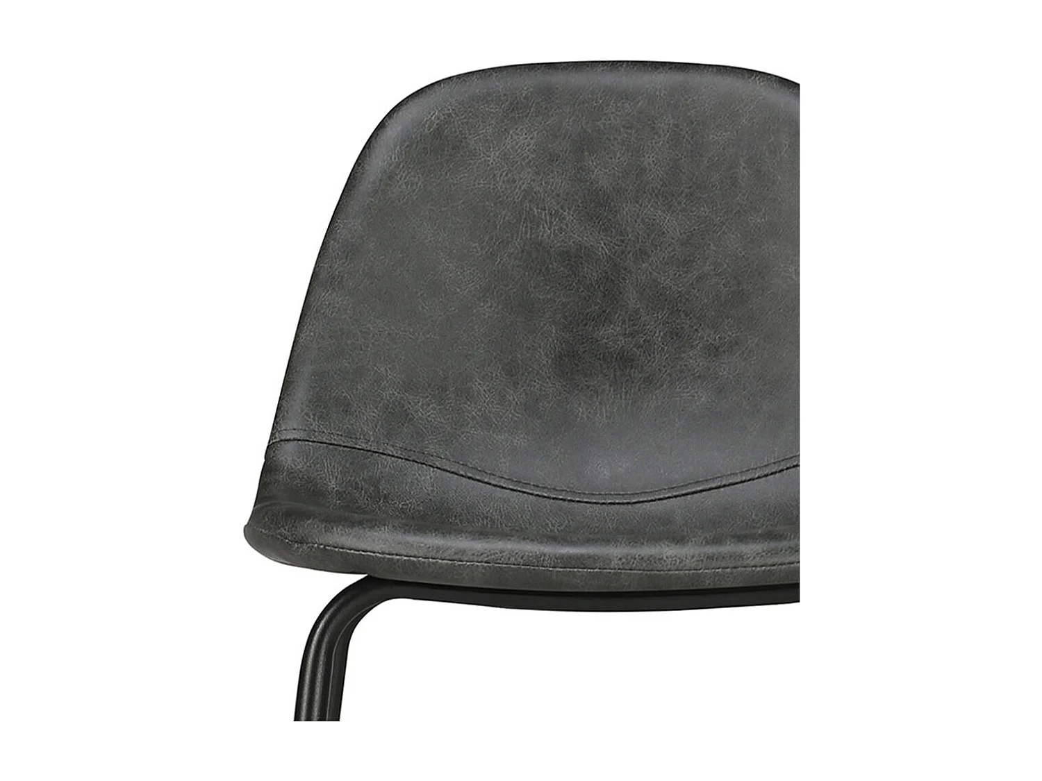 Chaise pour îlot central 65 cm en cuir synthétique gris/noir - Henrik
