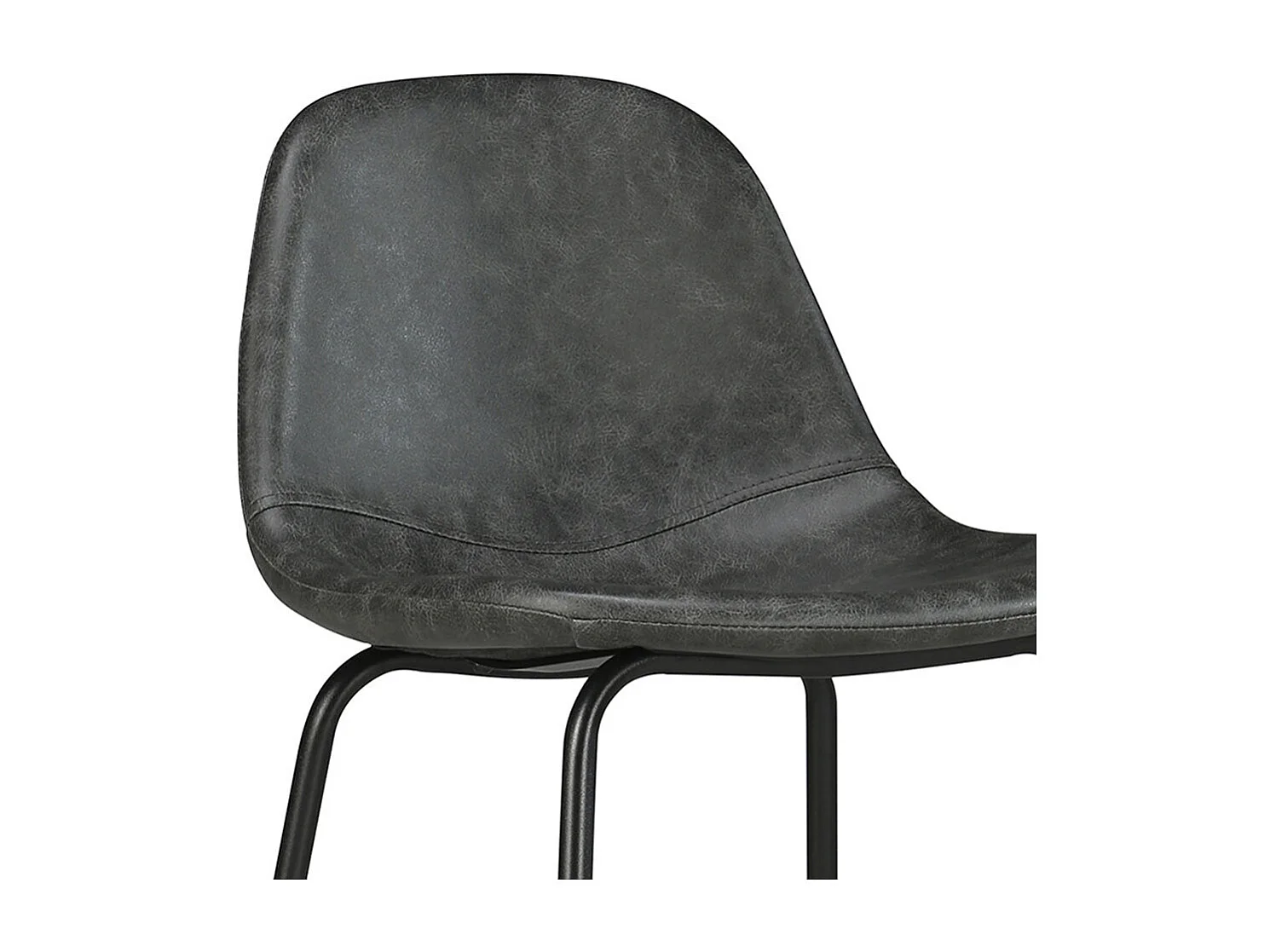 Chaise pour îlot central 65 cm en cuir synthétique gris/noir - Henrik