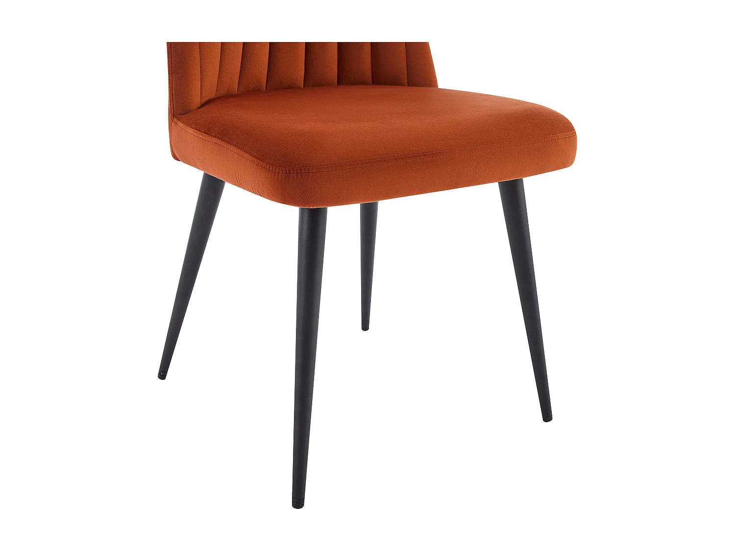 Stuhl 6er-Set - Samt & Metall - Terracotta - ELEANA