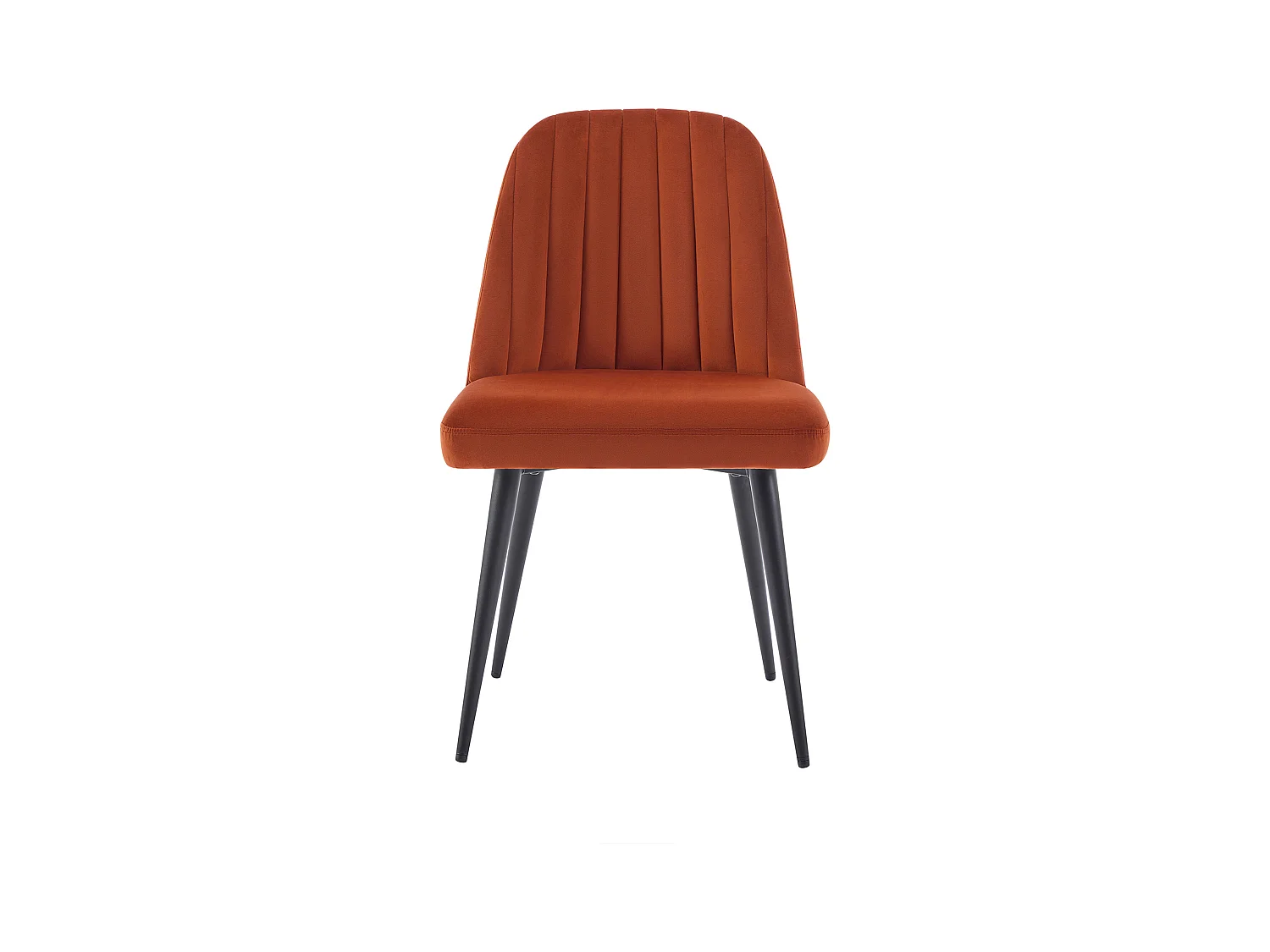 Set van 6 stoelen van velours en zwart metaal - Terracotta - ELEANA