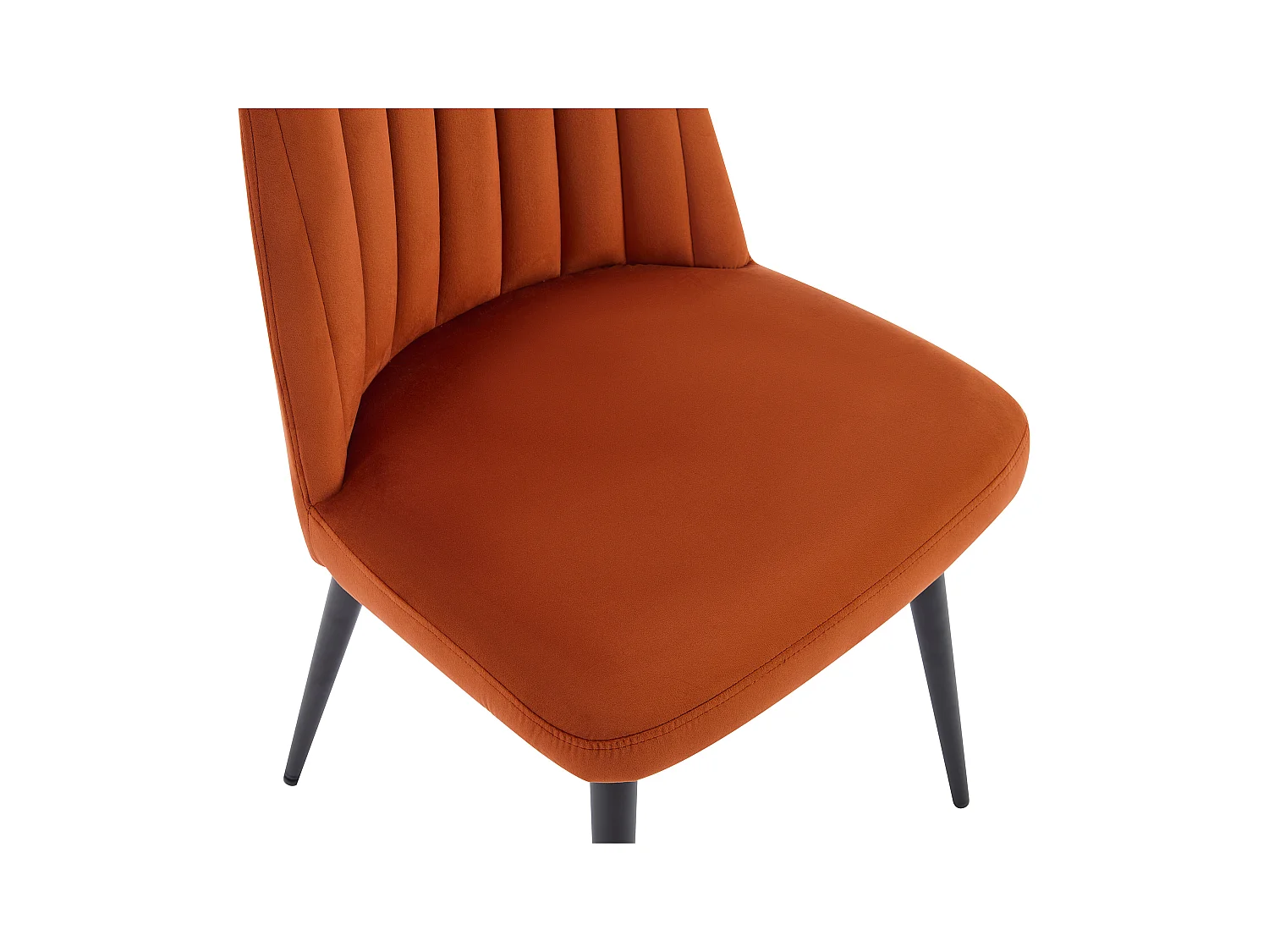 Set van 6 stoelen van velours en zwart metaal - Terracotta - ELEANA