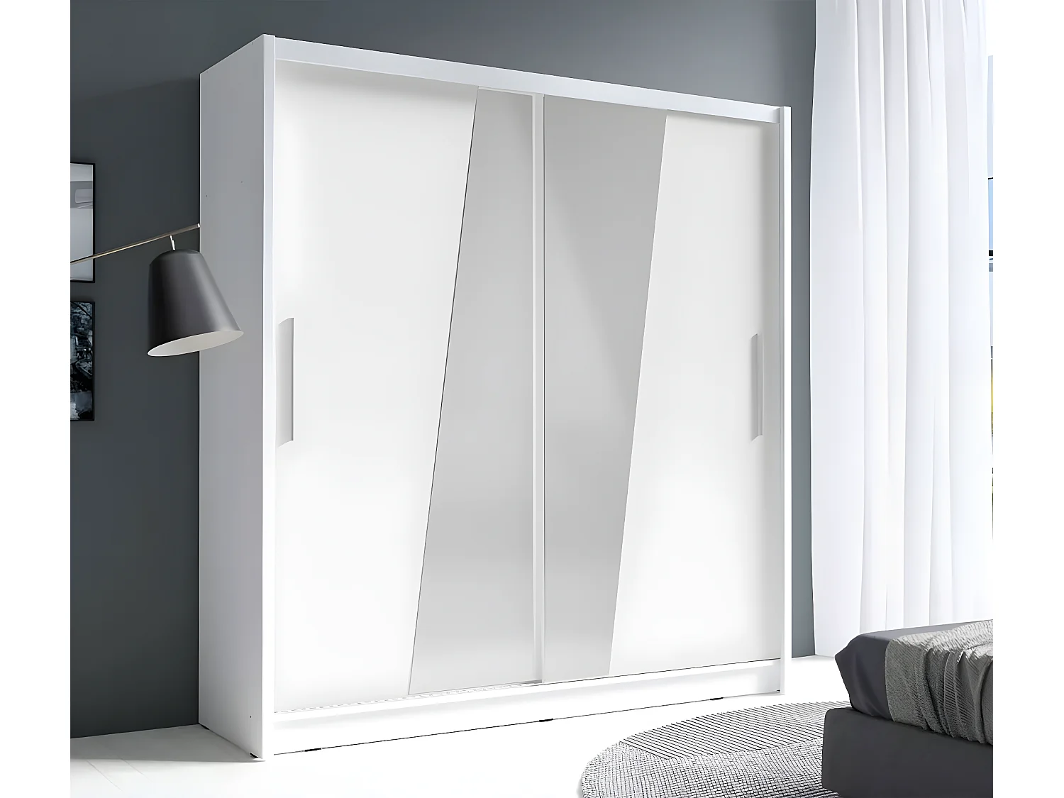 SCHIEBETÜRENSCHRANK Bergamo weiß 205 cm / 62,5 cm / 215 cm