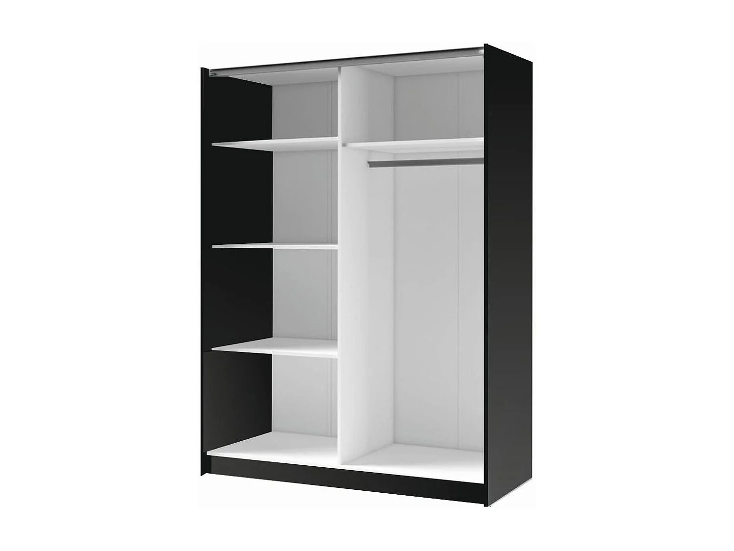 SCHWEBETÜRENSCHRANK Bayadero schwarz 200 cm / 63 cm / 199 cm