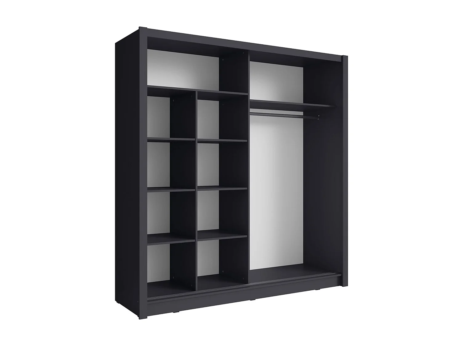 SCHIEBETÜRENSCHRANK Bergamo graphitgrau 205 cm / 62,5 cm / 215 cm