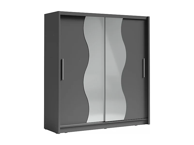 SCHIEBETÜRENSCHRANK Bergamo graphitgrau 205 cm / 62,5 cm / 215 cm