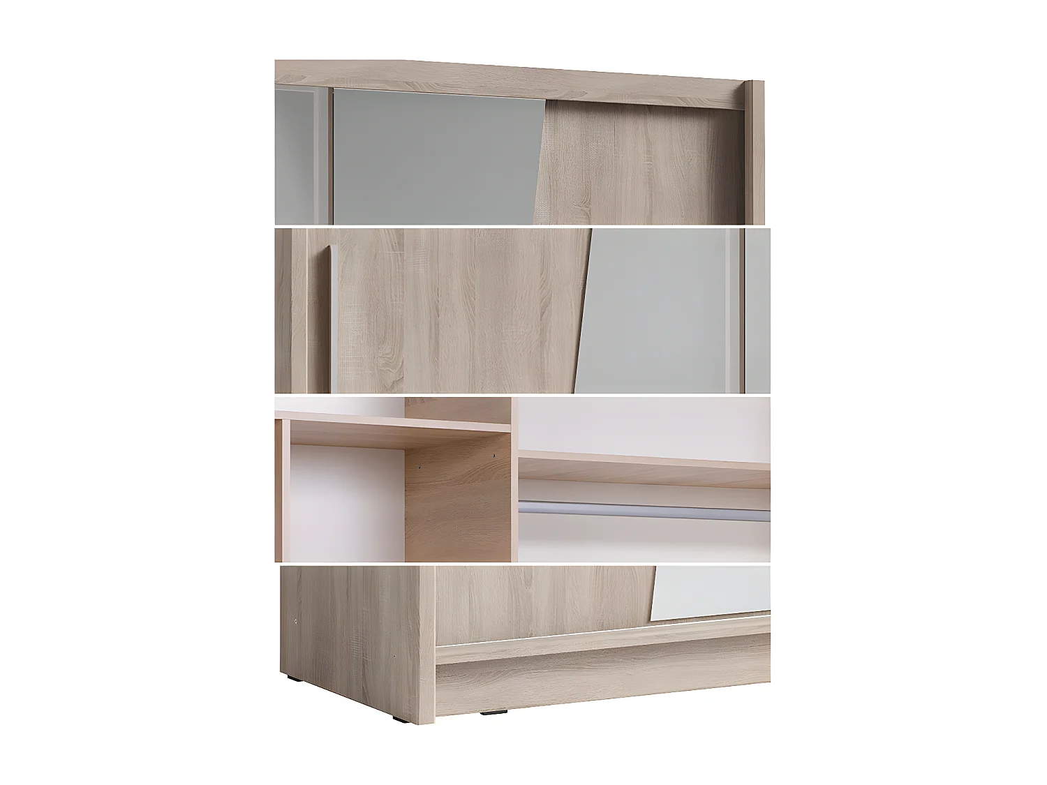 SCHIEBETÜRENSCHRANK Bergamo sonoma eiche 205 cm / 62,5 cm / 215 cm