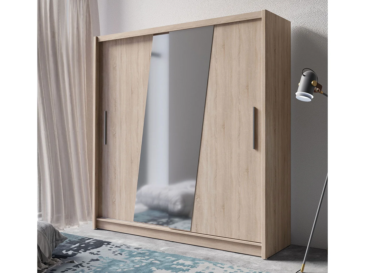 SCHIEBETÜRENSCHRANK Bergamo sonoma eiche 205 cm / 62,5 cm / 215 cm