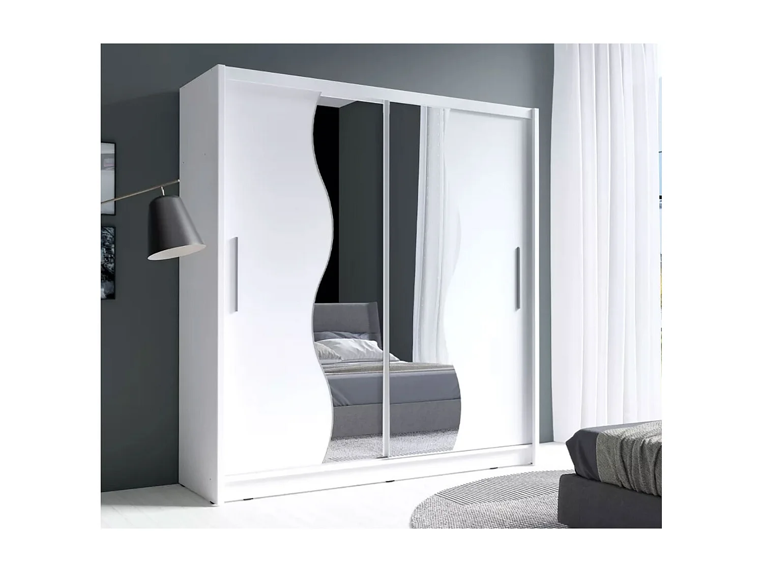 SCHIEBETÜRENSCHRANK Bergamo weiß 205 cm / 62,5 cm / 215 cm