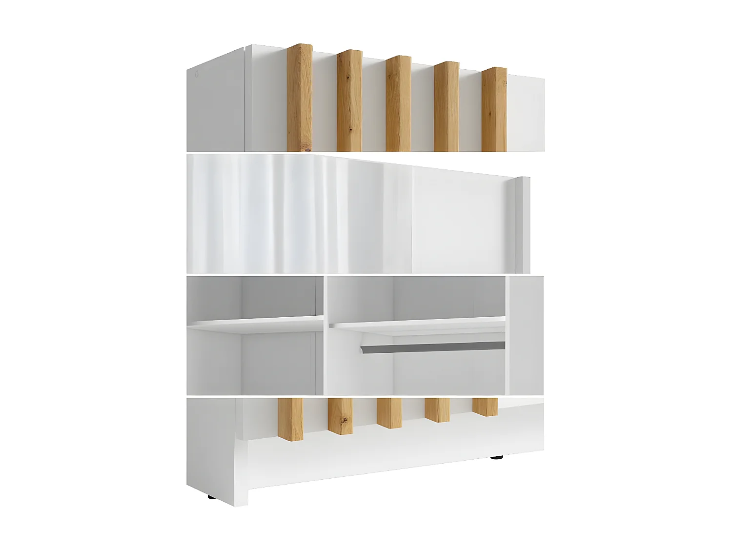 SCHWEBETÜRENSCHRANK Bayadero weiß 150 cm / 63 cm / 199 cm