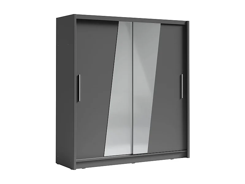 SCHIEBETÜRENSCHRANK Bergamo graphitgrau 205 cm / 62,5 cm / 215 cm