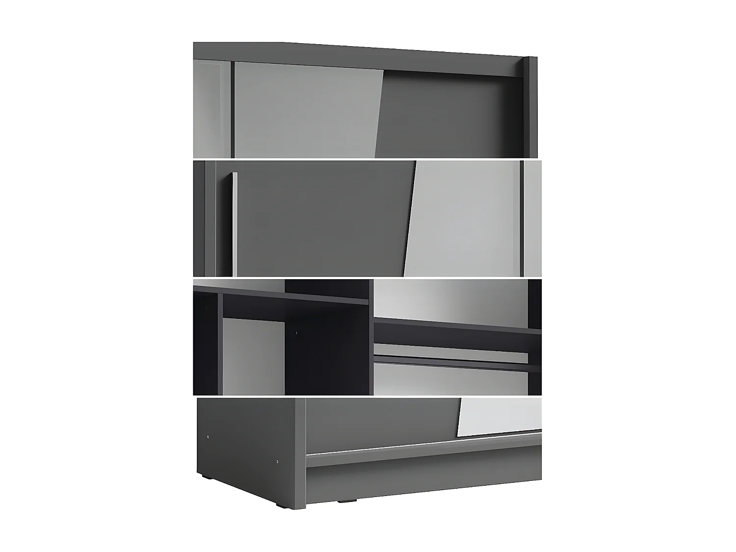 SCHIEBETÜRENSCHRANK Bergamo graphitgrau 205 cm / 62,5 cm / 215 cm