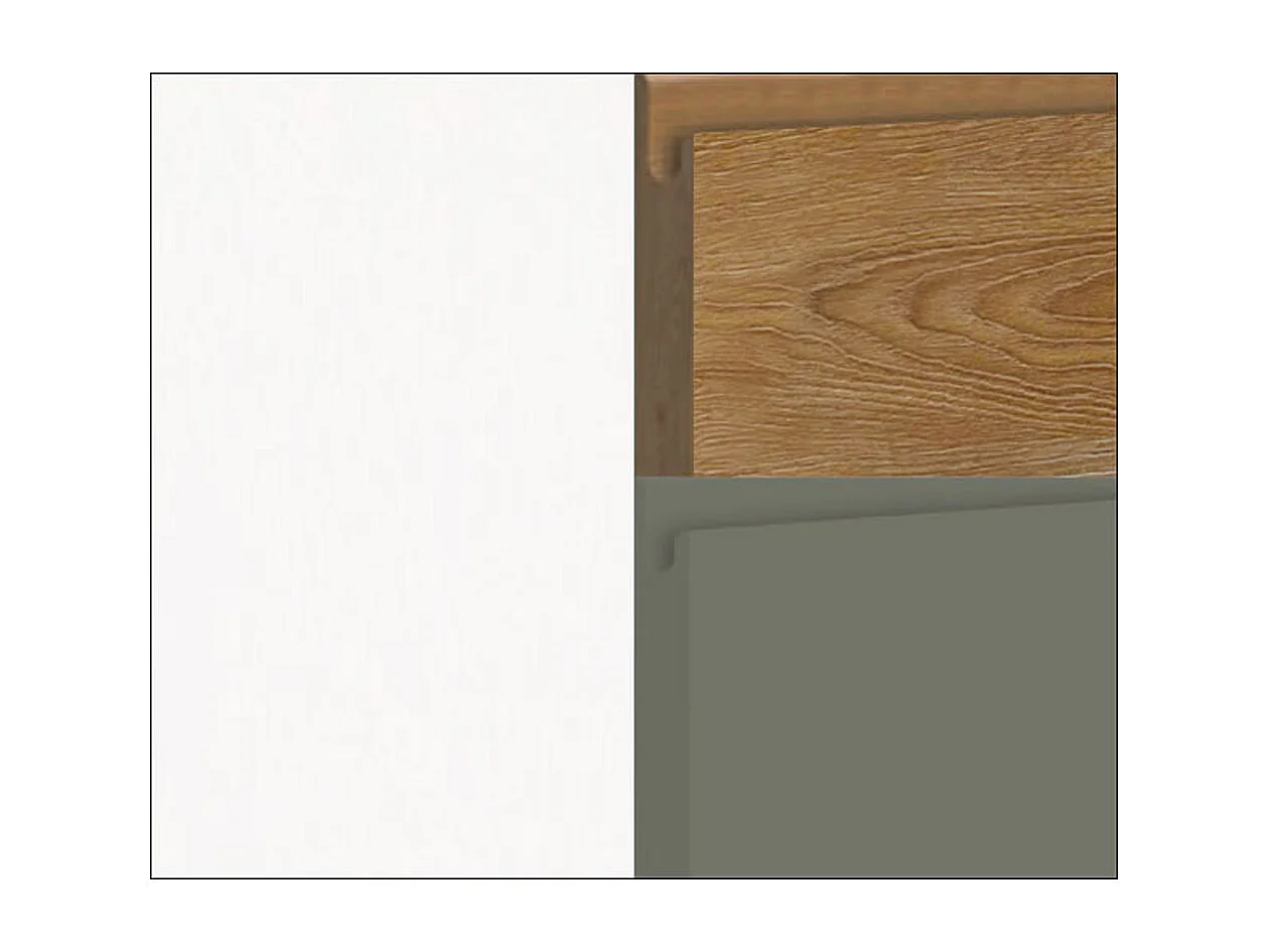 WINKELKÜCHE AVELLINO reed green / Pembroke / weiß 10-teilig mit Arbeitsplatte