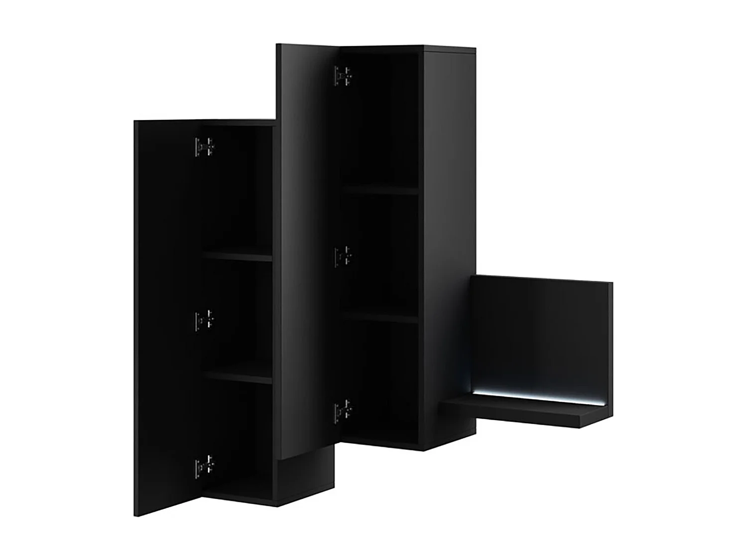 HÄNGESCHRANK Bota schwarz matt 152 cm / 35 cm / 142 cm