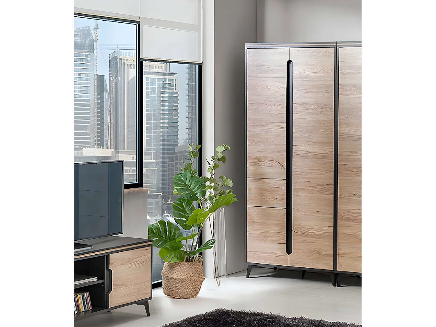 KLEIDERSCHRANK Gapi Fresco grau / Bergesche 90 / 52 / 199cm