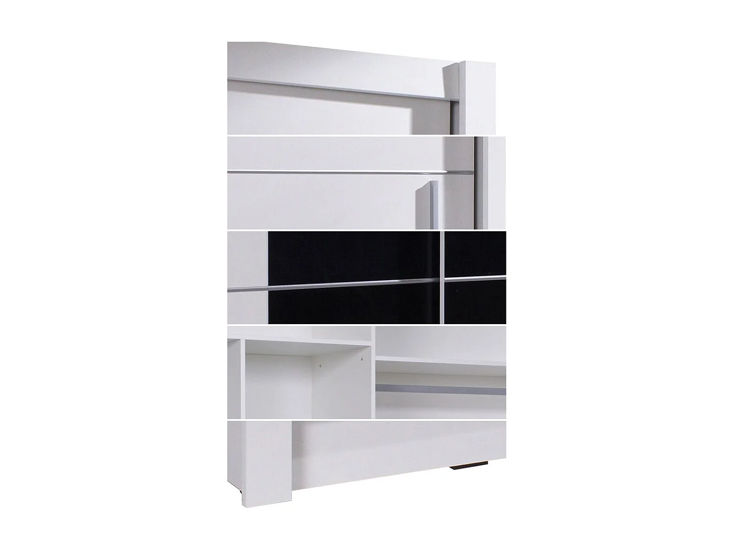 SCHIEBETÜRENSCHRANK Bari weiß / schwarz 204,4 cm / 62 cm / 214,4 cm