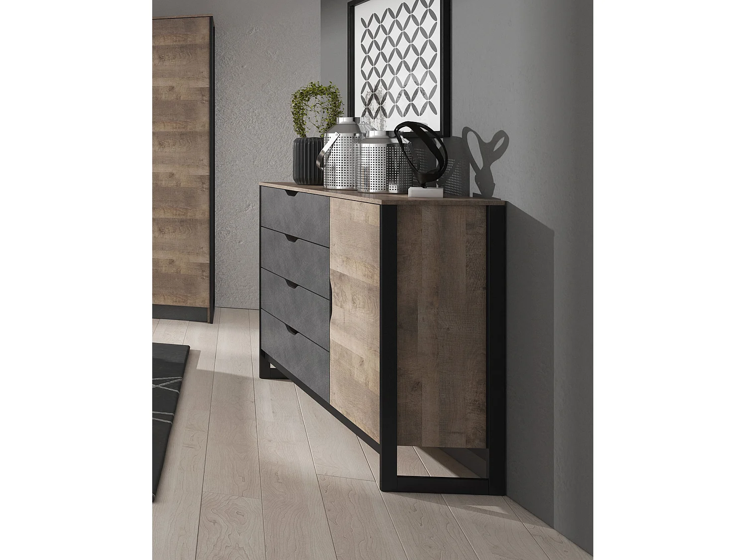 SIDEBOARD Arden Sand Grange Eiche - matera 138 cm / 39 cm / 99 cm
