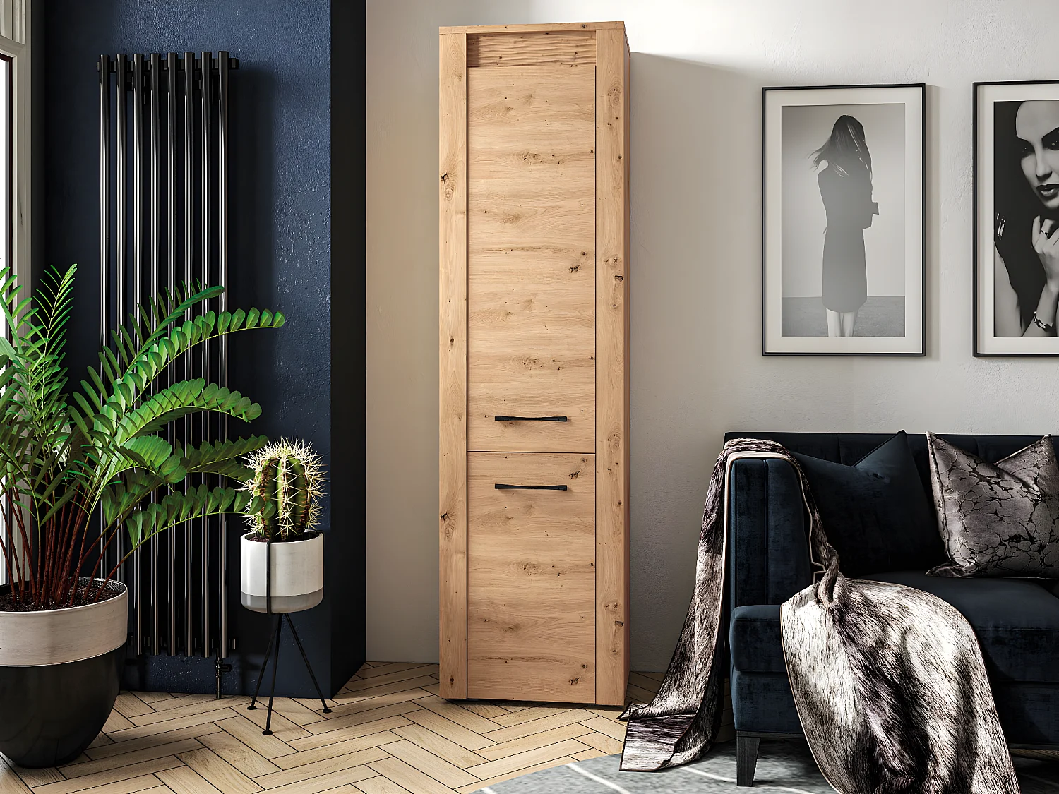 STAURAUMSCHRANK Artis Artisan Eiche 55 cm / 40 cm / 200 cm