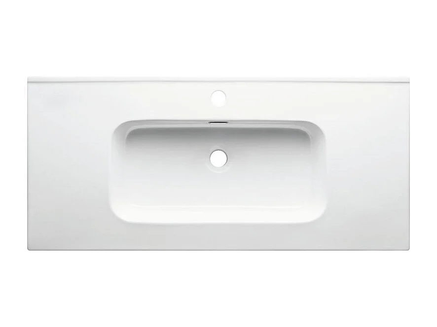 Vasque rectangulaire blanche à encastrer en céramique -  100 x 46 cm - GO