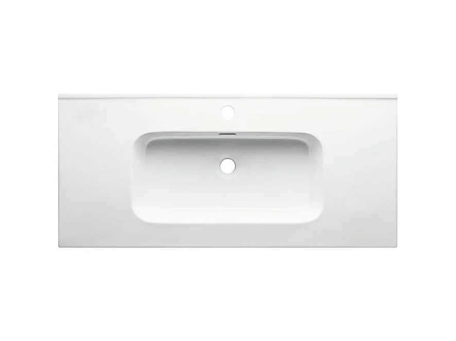 Vasque rectangulaire blanche à encastrer en céramique -  100 x 46 cm - GO