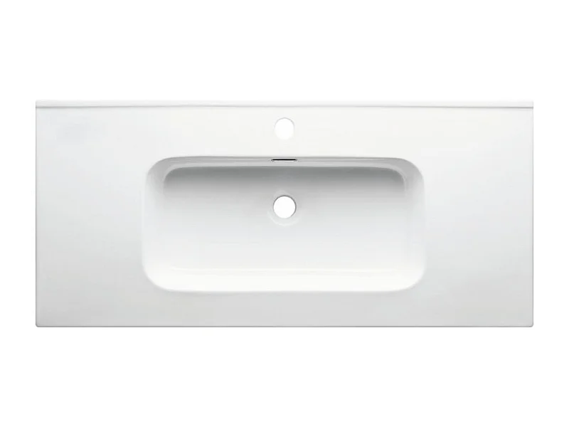 Vasque rectangulaire blanche à encastrer en céramique -  100 x 46 cm - GO