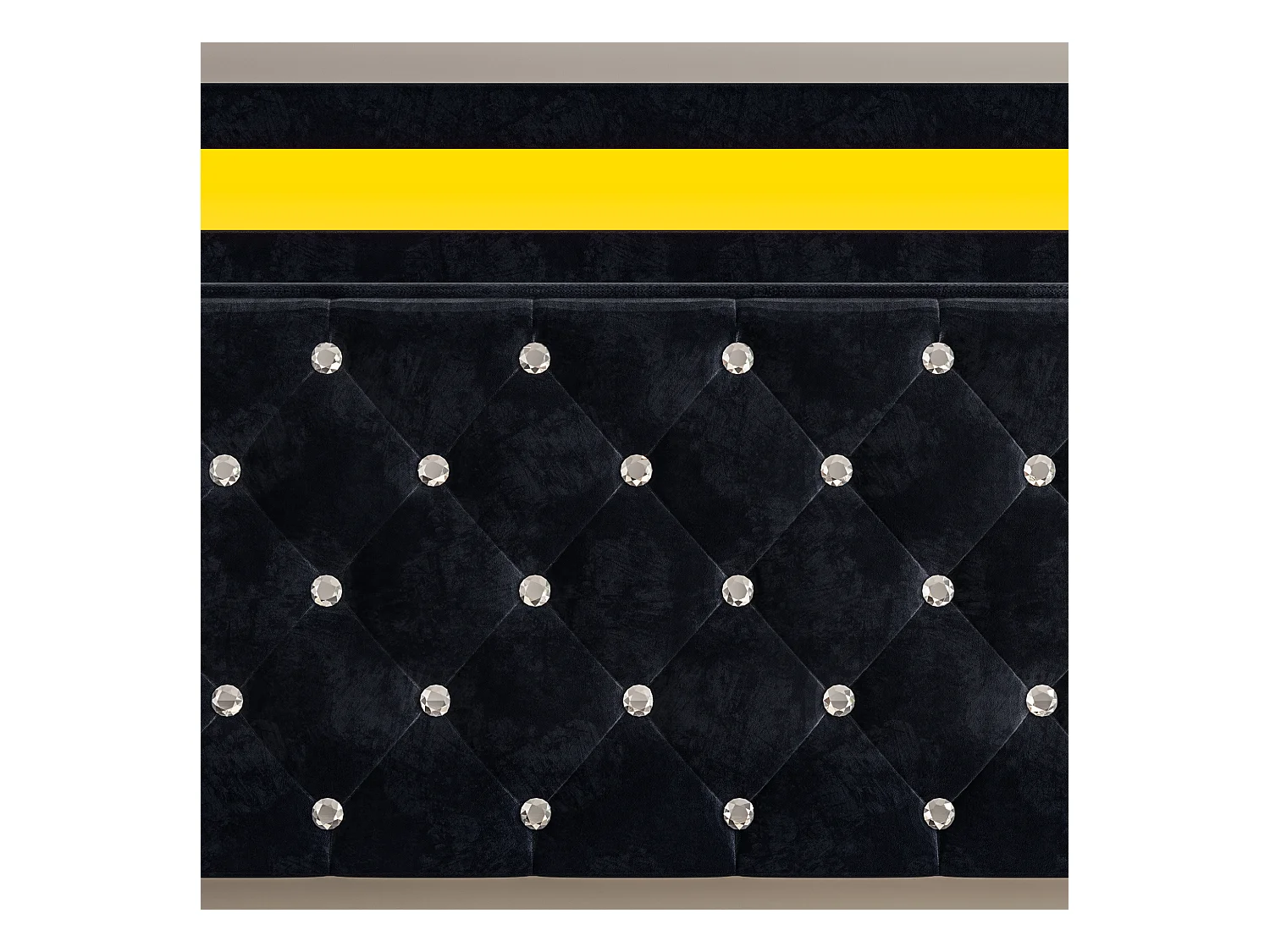 Cama 160 x 200 cm con LED y almacenamiento - cabecero ajustable - Terciopelo - Negro