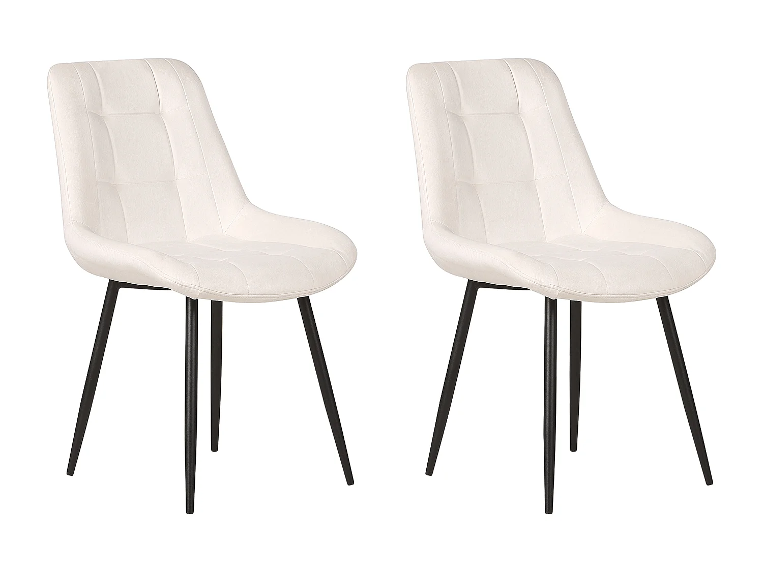 Set di 2 sedie da pranzo MELROSE Velluto Bianco sporco