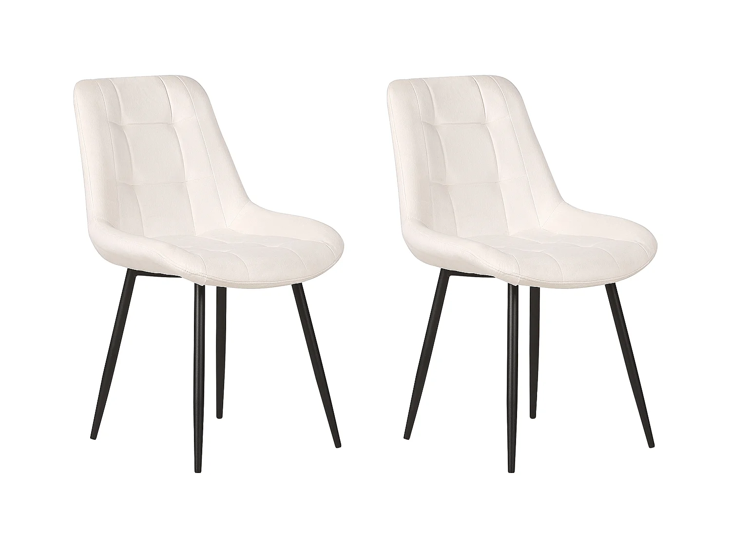 Lot de 2 chaises de salle à manger MELROSE Velours Blanc cassé