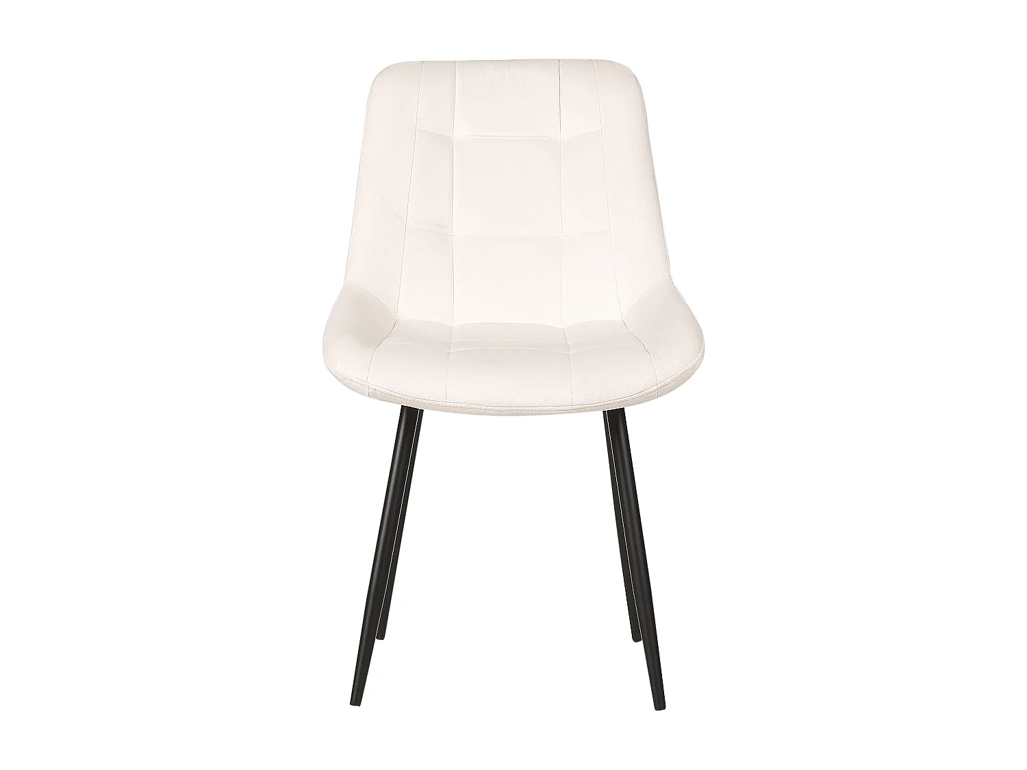 Lot de 2 chaises de salle à manger MELROSE Velours Blanc cassé