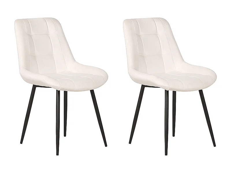 Set van 2 eetkamerstoelen MELROSE Fluweel Gebroken wit