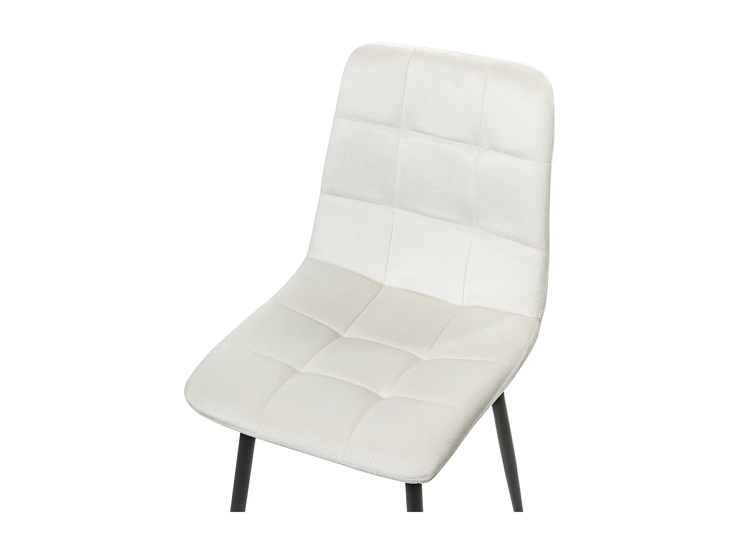 Lot de 4 chaises de salle à manger POWELL Velours Blanc cassé