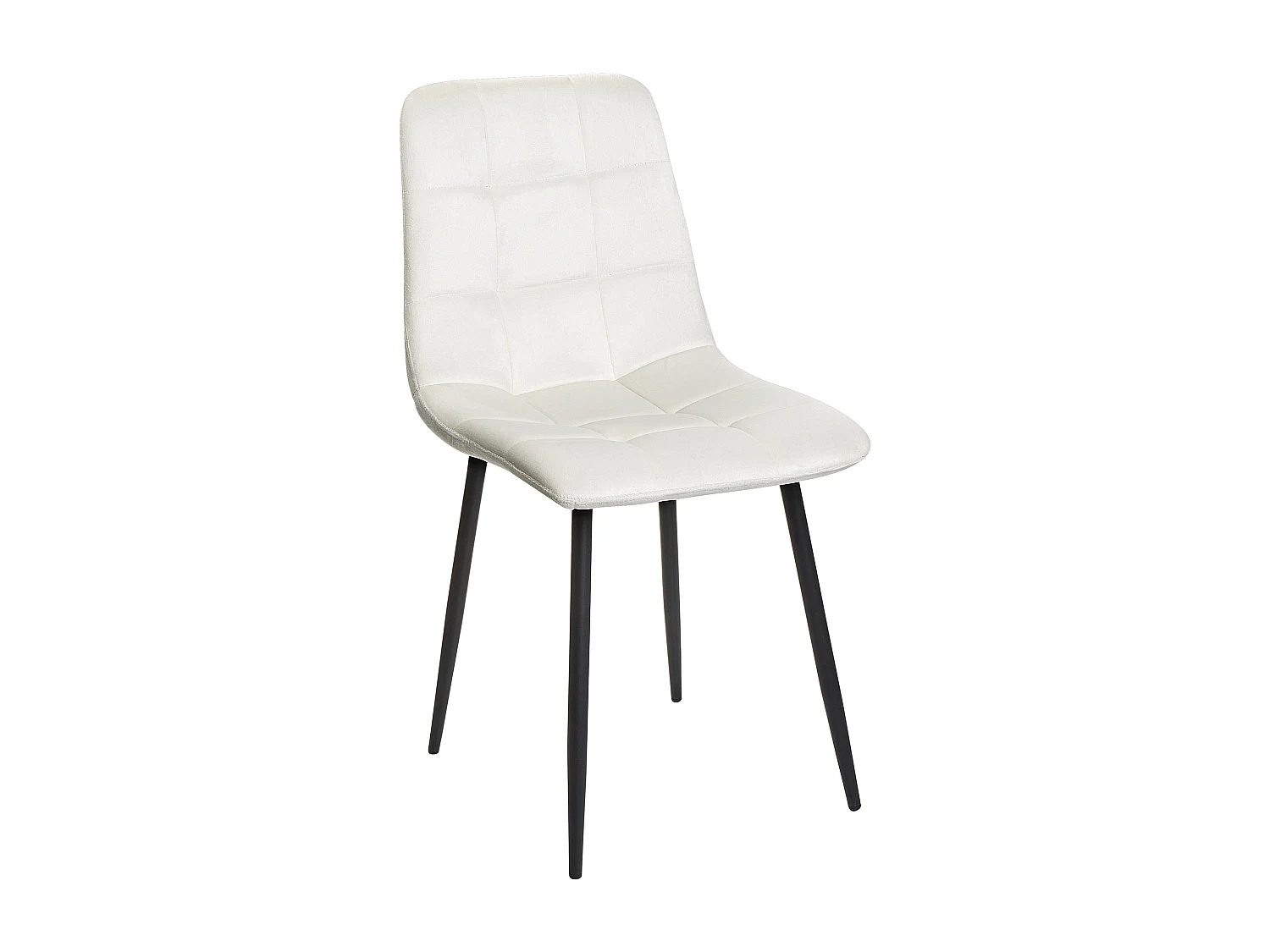 Lot de 4 chaises de salle à manger POWELL Velours Blanc cassé