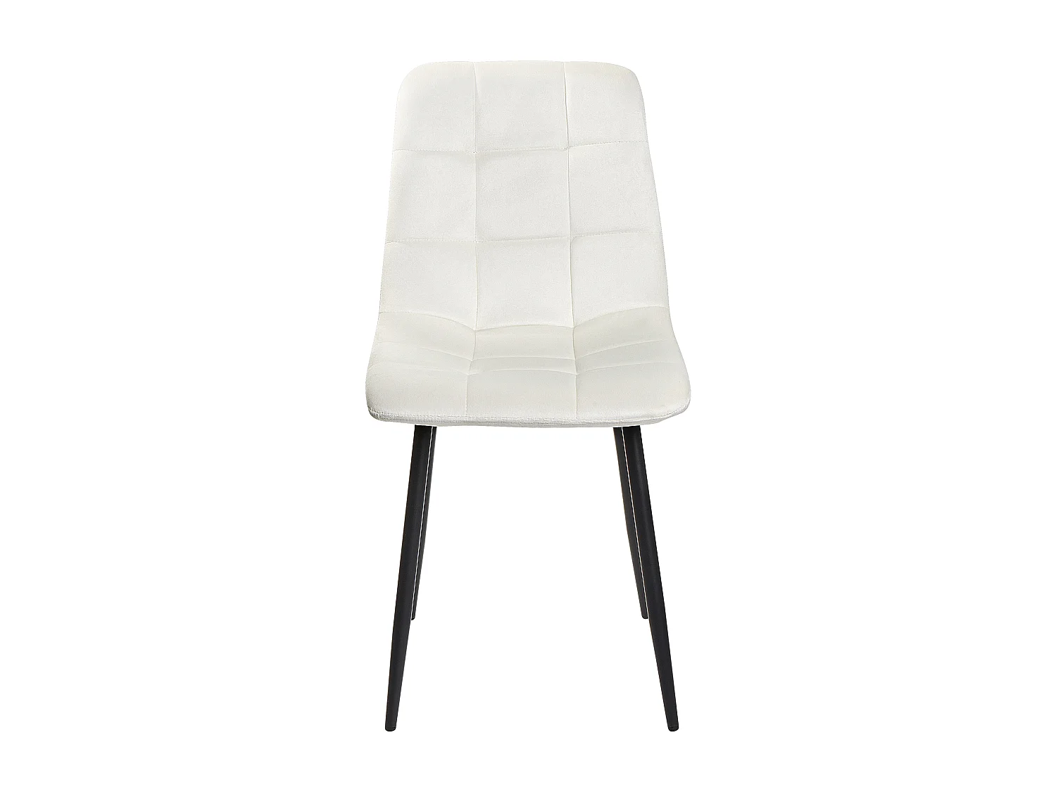 Lot de 4 chaises de salle à manger POWELL Velours Blanc cassé