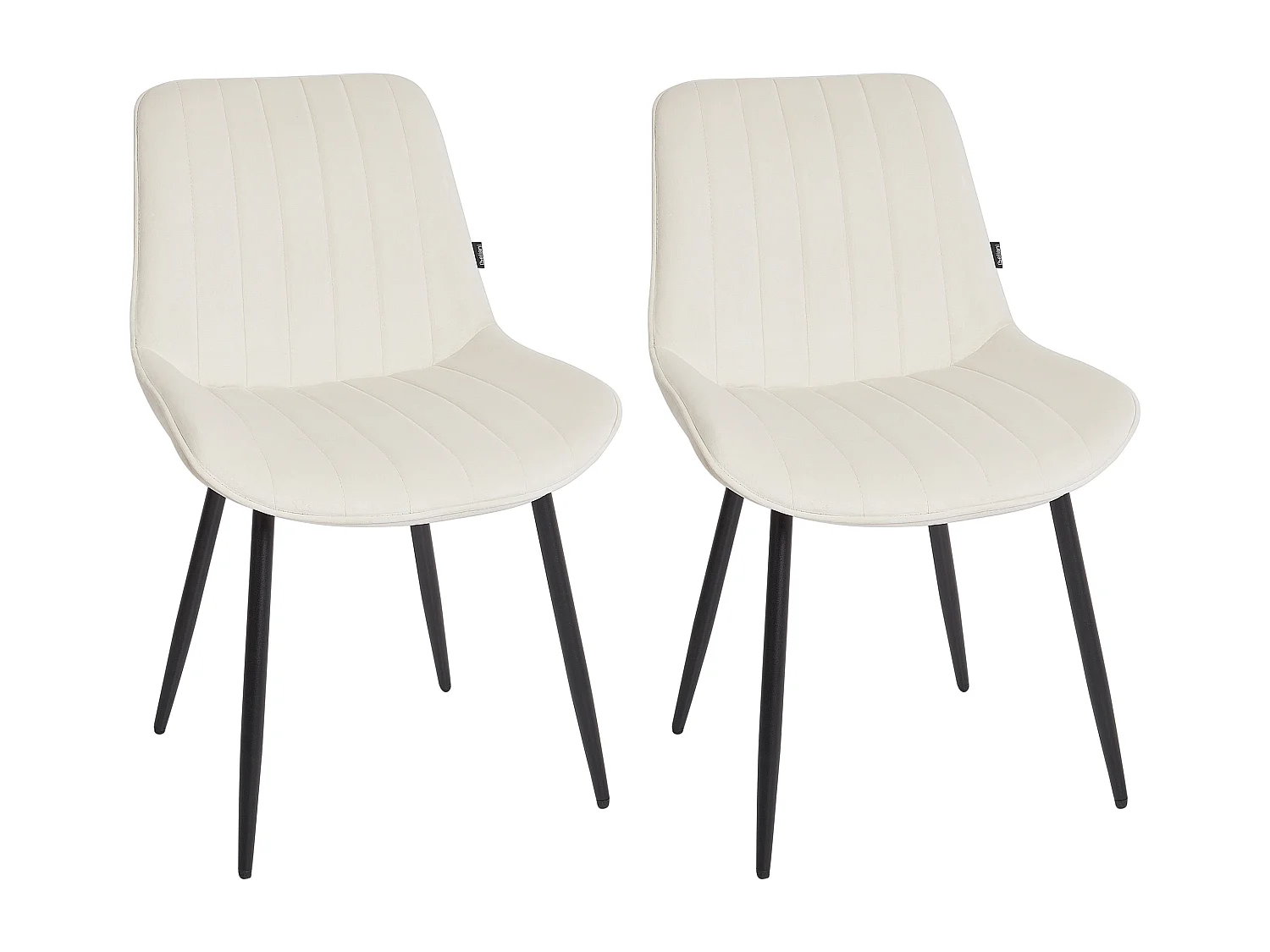 Lot de 2 chaises de salle à manger DUBROVNIK Velours Beige clair
