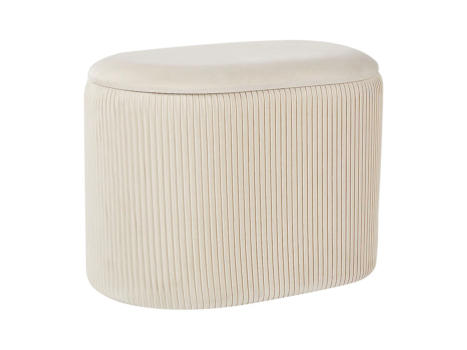 Pouf de rangement RICHLAND Velours Beige clair