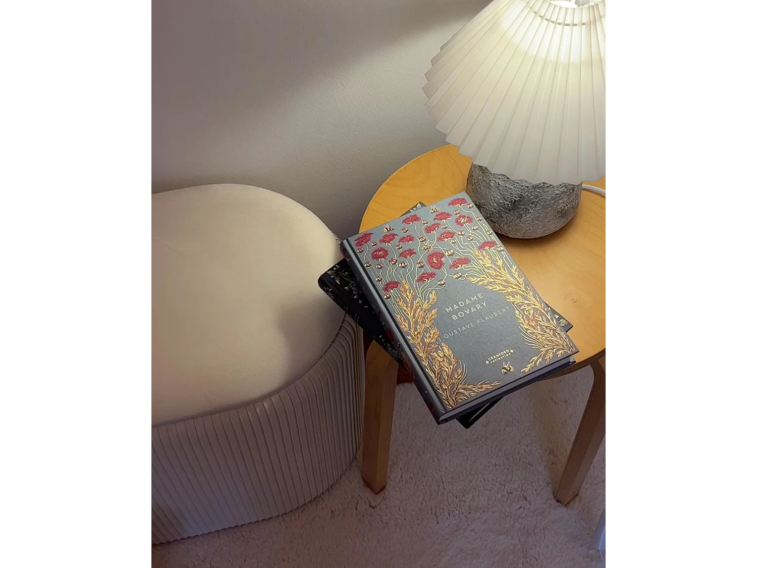 Pouf de rangement RICHLAND Velours Beige clair 55 cm 35 cm 41 cm