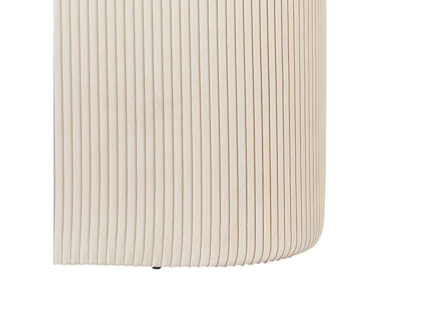 Pouf mit Stauraum Samtstoff Hellbeige oval 55x35 cm plissiert Modern Richland