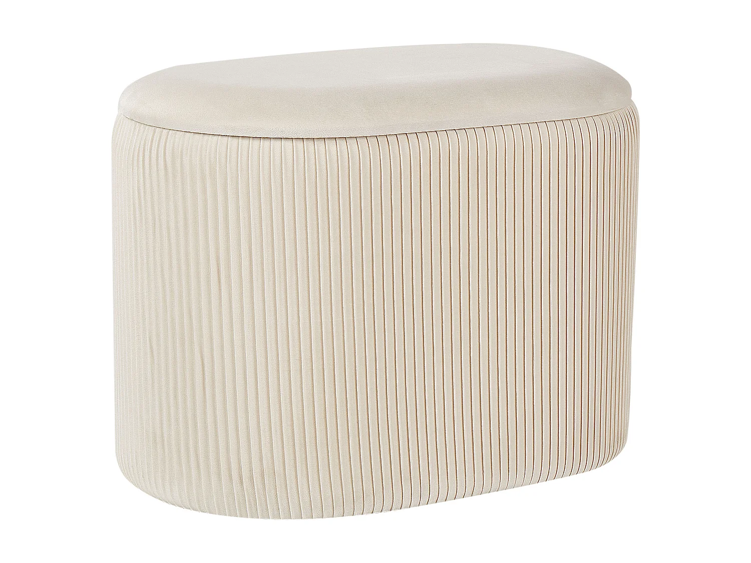 Pouf de rangement RICHLAND Velours Beige clair