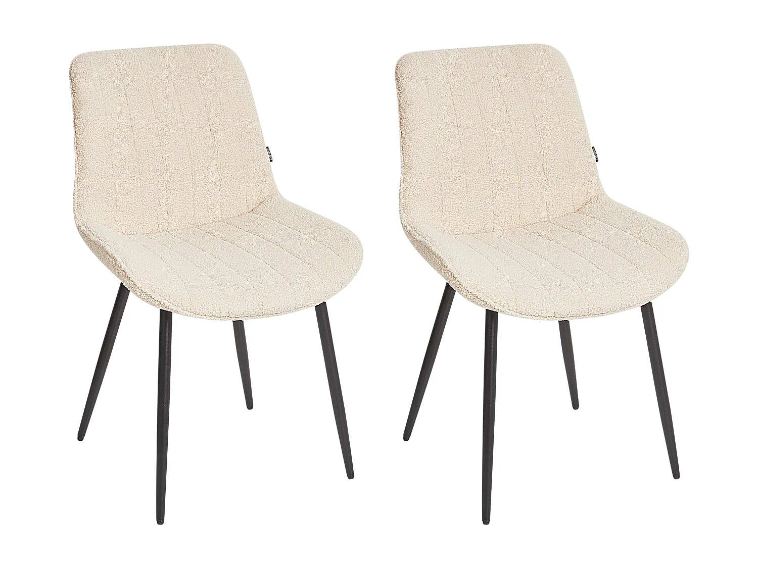Lot de 2 chaises de salle à manger DUBROVNIK Bouclé Beige clair