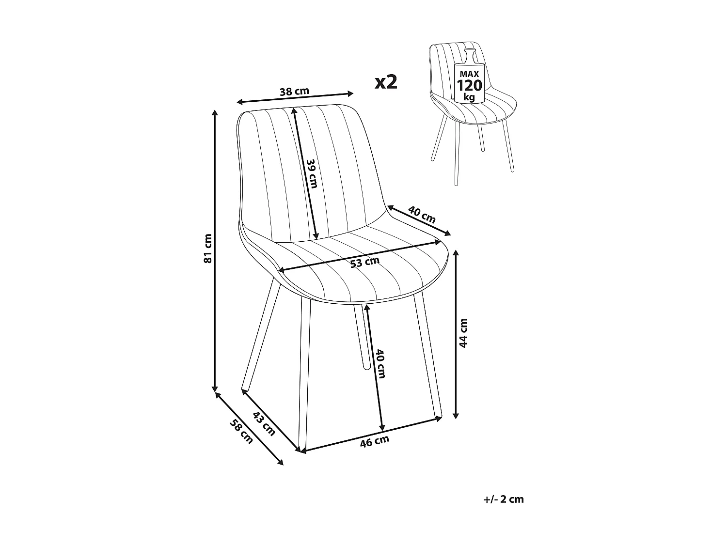 Set di 2 sedie da pranzo DUBROVNIK Bouclé Beige chiaro