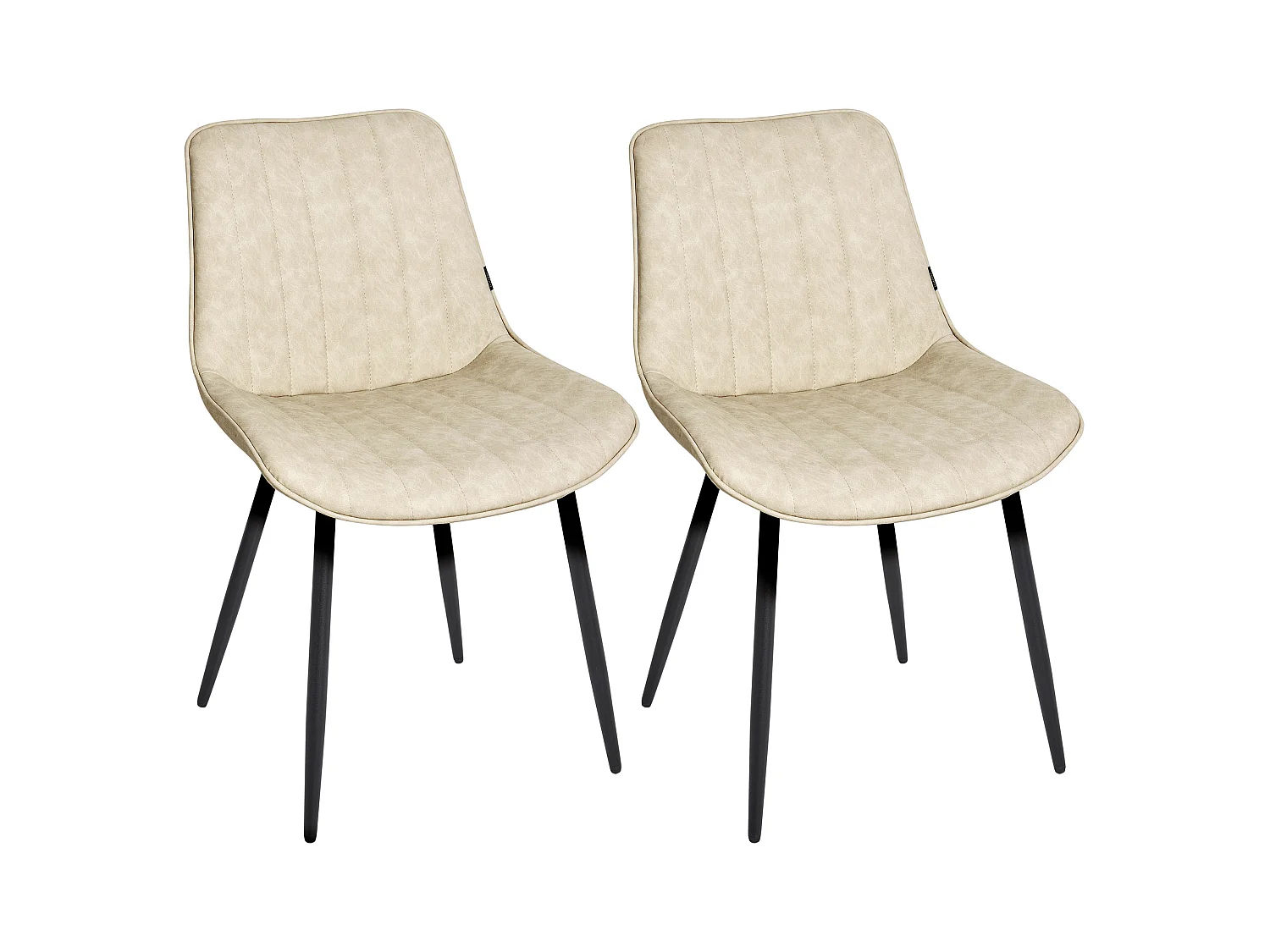 Lot de 2 chaises de salle à manger DUBROVNIK Cuir PU Beige clair