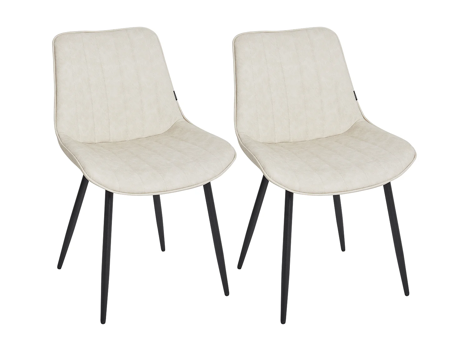 Lot de 2 chaises de salle à manger DUBROVNIK Cuir PU Beige clair