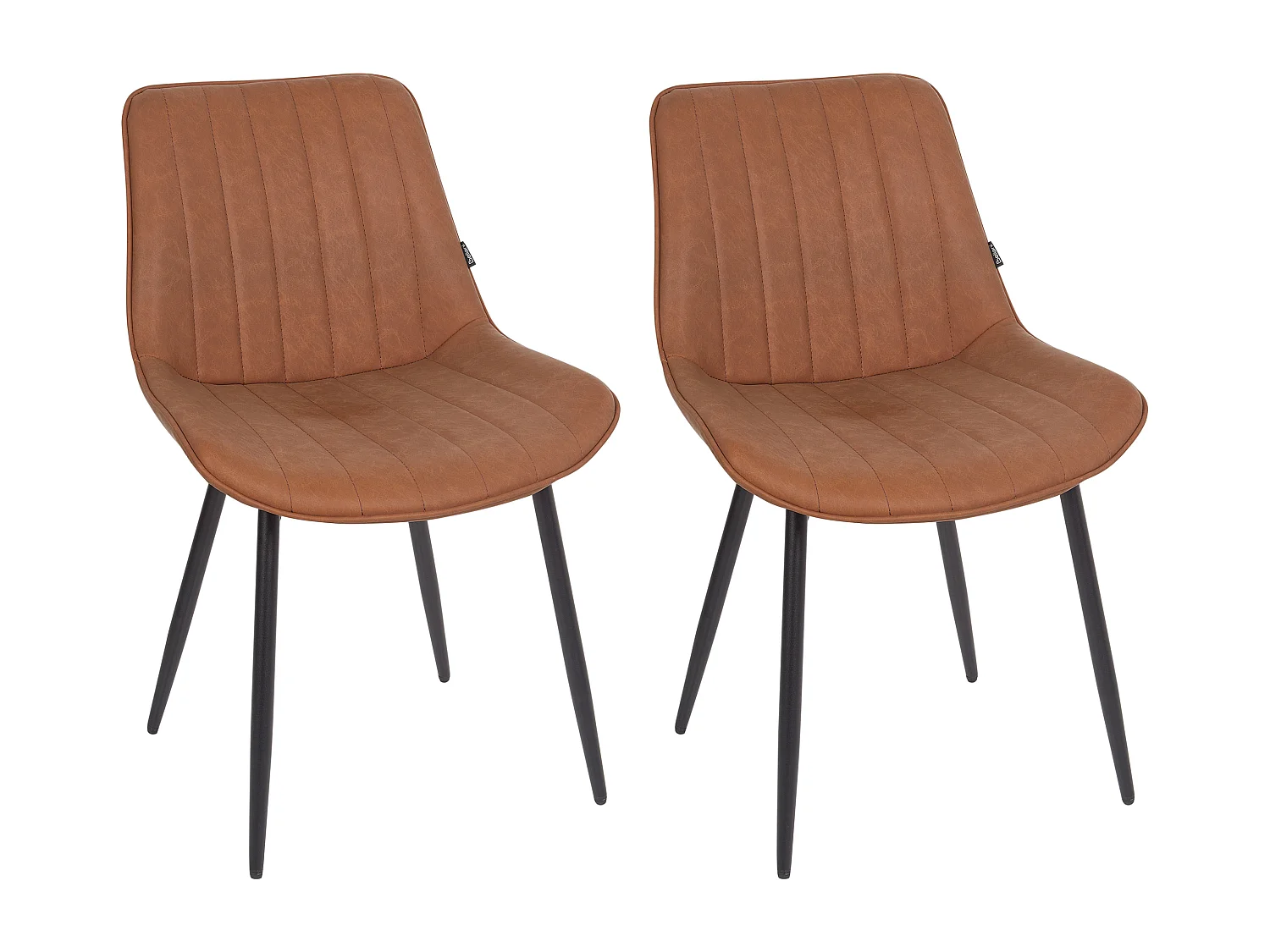 Conjunto de 2 cadeiras de jantar DUBROVNIK Pele sintética Castanho