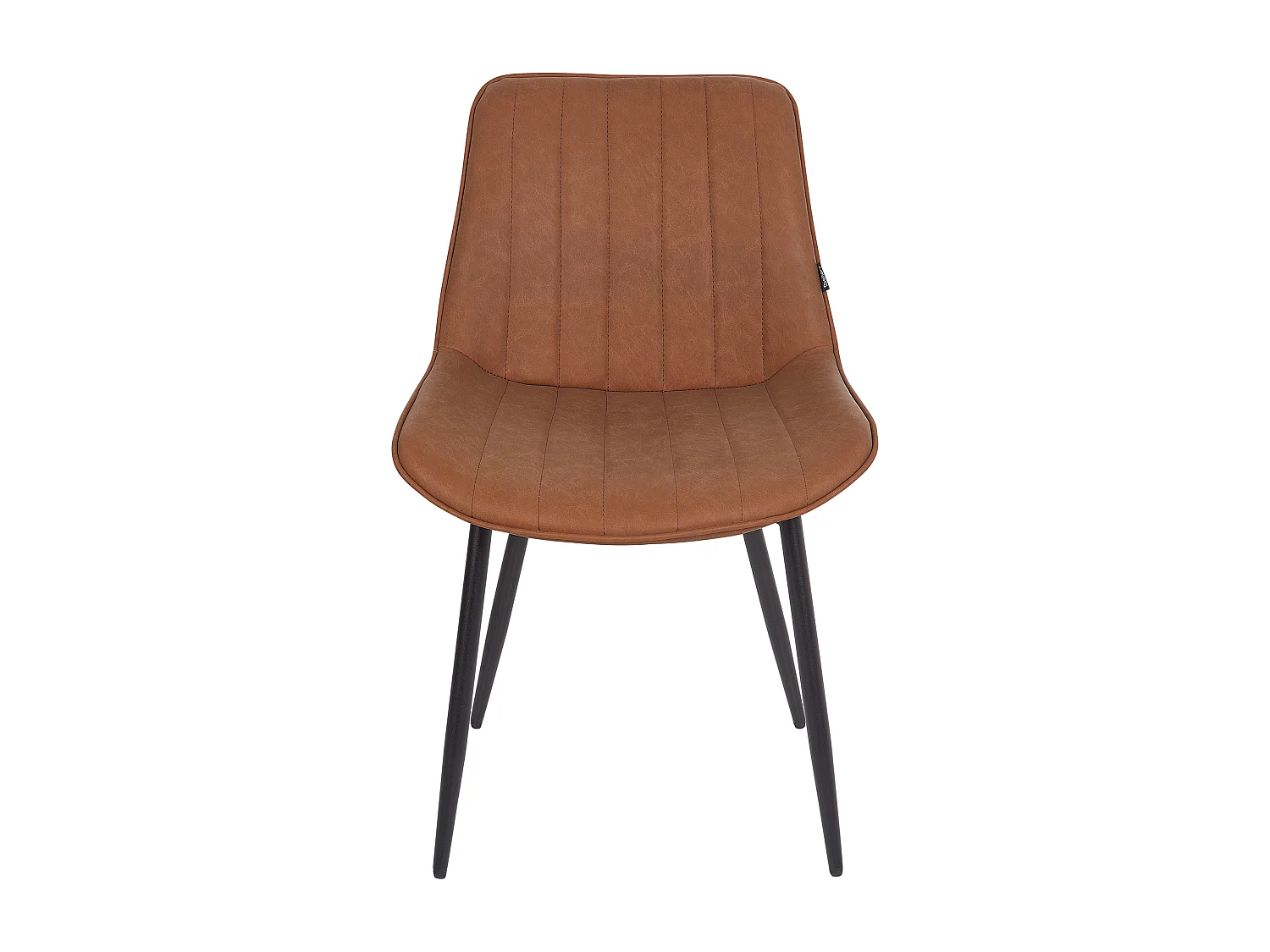 Esszimmerstuhl 2er Set Kunstleder braun gesteppt mit Metallbeinen Dubrovnik